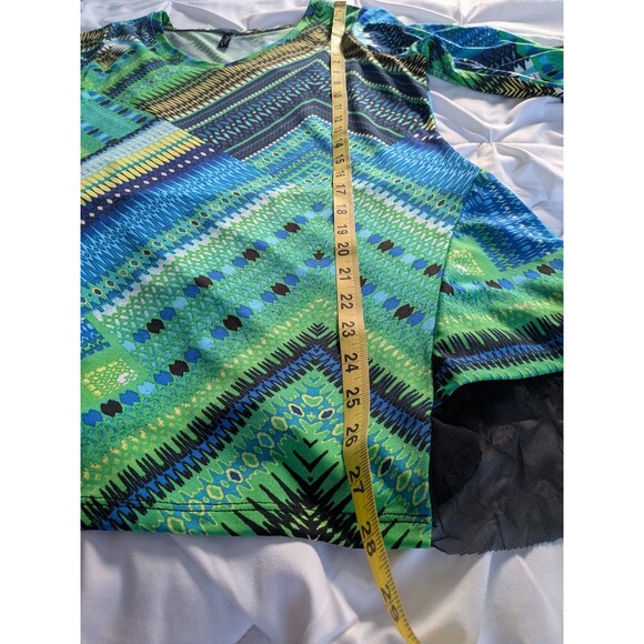 Fashque Studio Top Women's L Blouse Stretch Pullover Abstract Multi Asymmetrical - Picture 11 of 11